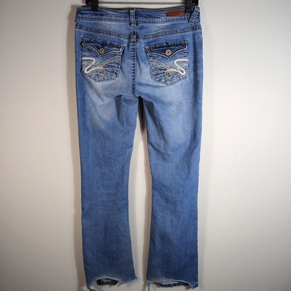 Women's/Jr Girls Wallflower Legendary Fit Slim Boot? Jeans Sz 5 Light‎ Wash JD84 - Picture 1 of 11